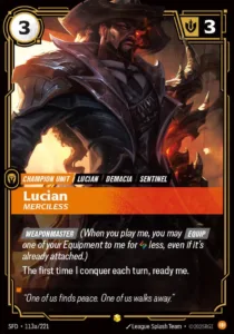 Lucian - Merciless (Alternate Art) - Spiritforged (SPF)
