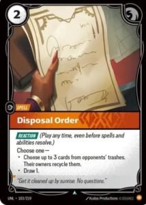 Disposal Order - Unleashed (UNL)